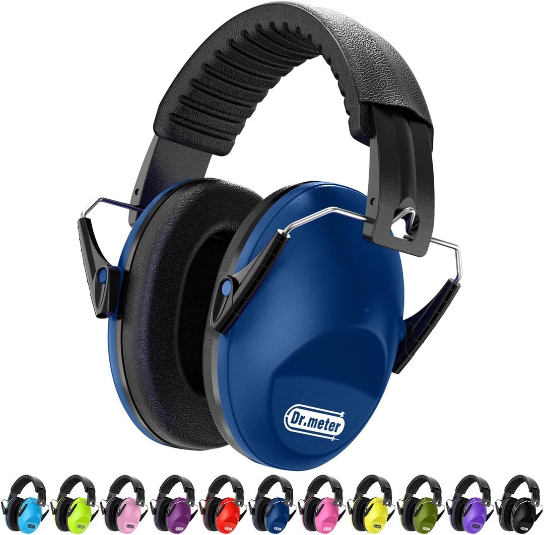 Dr.meter Ear Muffs for Noise Reduction: SNR27.4 Noise Cancelling Headphones for Kids with Adjustable Headband, Hearing Protection Earmuffs for Monster Truck, Fireworks and Kids Autism, Dark Blue 