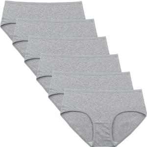 INNERSY Womens Underwear Cotton Hipster Panties Regular & Plus Size 6-Pack (Medium, French Grey)