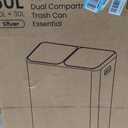 Home Zone Living 16 Gallon Kitchen Trash Can with Dual Compartments