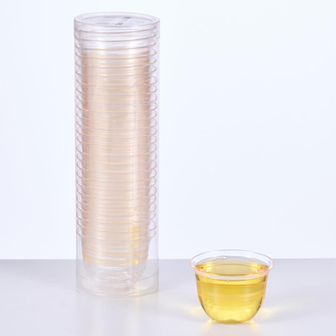 Middle Eastern Style Disposable Heavy Duty Hard Plastic Cups, 1.5oz, 25 Pcs, For Wine, Black Tea. (Clear)