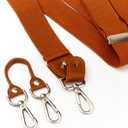 Brown Initial Suspenders for Men Wedding Dress Pants Adjustable 4 to 3 Hooks Elastic Y Back 1.4 Inches (Brown)