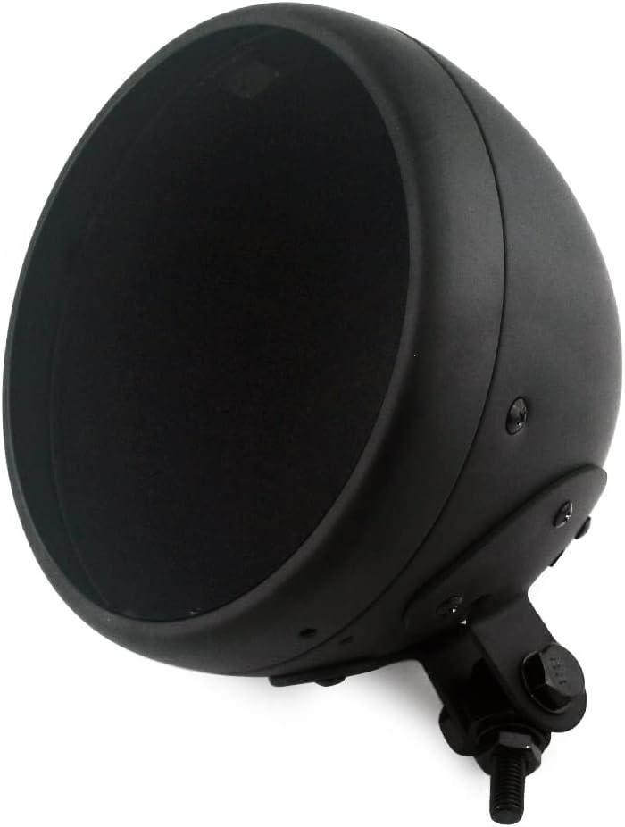 Boldness Motorcycle Universal 7" Headlight Housing Shell Lamp Bucket Bottom Mount Bucket LED Matte Black Fits for Harley