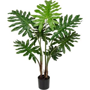 Hollyone Artificial Tree Philodendron Plant 3FT Tall Faux Monstera Indoor Trees Fake Tropical Palm Plants Trees House Plants in Pot for Indoor Outdoor Home Office Garden Living Room Decoration, 1 Pack