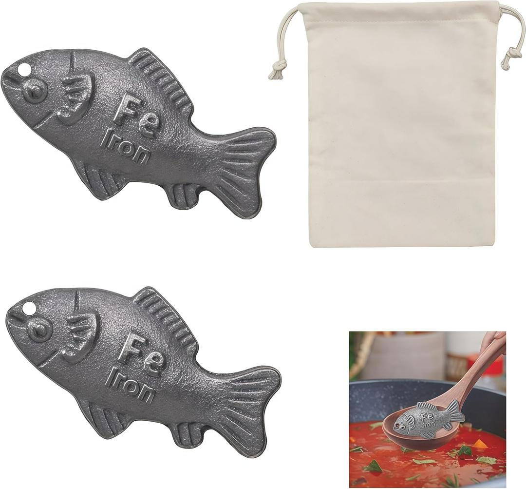 2 Pcs Iron Fish Cooking Tool, Lucky Iron Fish For Iron Deficiency, Natural Iron Supplement To Support Iron Levels For Vegans, Iron Fish For Cooking Great Gift