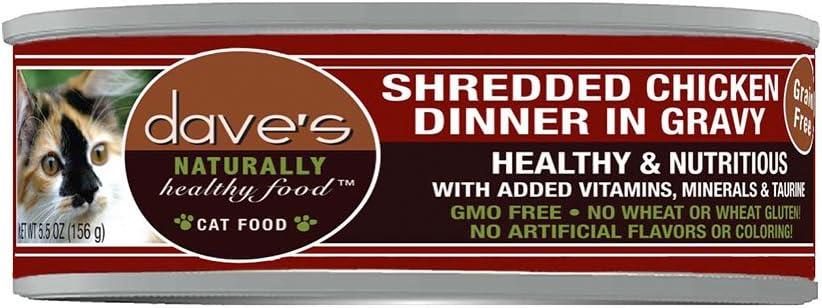 1 Piece Dave's Pet Food Naturally Healthy Grain Free Shredded Chicken Cat Food 5.5 Oz, Best By: Sep-14-2028