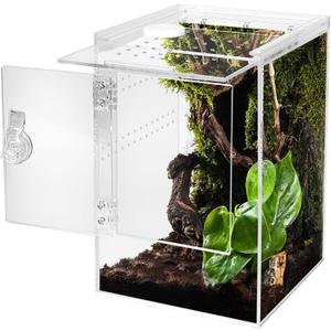 Front Opening Terrarium Jumping Spider Enclosure,Tall Arboreal Tarantula Enclosure Terrarium with Cross Ventilation,Waterproof Acrylic Reptile Enclosure (6*6*9in)