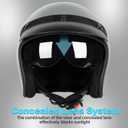 Yesmotor 3/4 Open Face Retro Motorcycle Helmet Vintage Helmet for Motorbike Casco, Moped, Cruiser, Bobber, and Chopper - DOT Approved(Gray , 2XL)