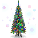 4FT Pre-Lit Artificial Pencil Christmas Tree With Led Lights