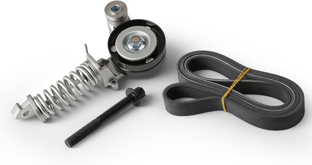 Belt Tensioner and Serpentine Belt Kit for Buick Encore Fit for Chevrolet Trax for Sonic 2013-2018 L4 1.4L, Serpentine Belt Drive Component Kit OE# 38344