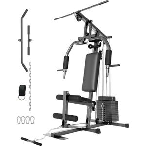 GarveeLife Home Gym Machine System with 100 LBS Weight Stack, Multifunctional Weight Machine, Full Body Workout Station Exercise Equipment, All-in-One Home Gym with Pulley System for Strength Training