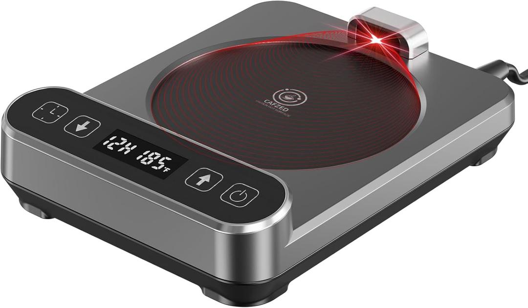 Mug Warmer with Smart Infrared Sensor, LED Temp Display, Auto On/Off Coffee Cup Warmer for Desk with 6 Temperature Settings & 1-12H Timer - Coffee Gift for Lover