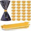 30pcs Graduation Paper Napkin Rings with Gold Foil Inspirational Word Graduation Cap Napkin Ring Holders for Graduation Party Celebration Holiday Dinner Table Decorations(Gold)