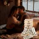 DMJRZTF Lust Tower,48 Pcs Couple Game Blocks, Wooden Valentine Tumbling Tower Stacking Blocks, Fun Date Night Activities,Adults Date Night Anniversary Party Game - 1 Set