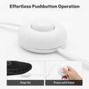 FIRMERST Foot Switch 2 Prong Extension Cord 6 Feet for Floor lamp, Holiday Lights, White