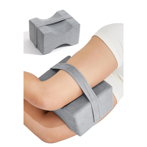 Knee Pillow for Side Sleepers, Memory Foam Leg Pillow with Strap for Side Sleeping, Supportive Elevation Pillow Between Legs for Knee, Ankle Sciatica, Pregnancy, Joint Pain (Gray/Regular)