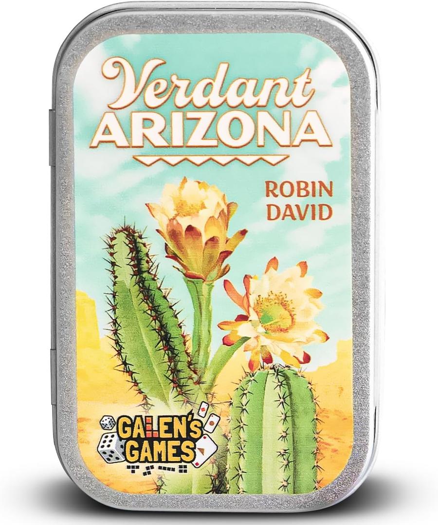 Galen's Games Verdant Arizona Interactive Mint Tin Strategy Card Game for Adults & Teen, Compact Travel & Camping Board Games, Quick Portable Play for Family Game Night Fun, 1-2 Players, Ages 12+