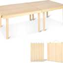 Boho Wooden Low Picnic Table, 60" x 30" Portable Foldable Beach Picnic Table for 6-8 People to Beach, BBQ, Camping, Party, Garden, Outdoor, Indoor (Extra Large)