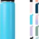 24 oz Insulated Water Bottle with Handle, 304 Stainless Steel Water Bottles with Wide Mouth, Double Wall Vacuum Sports Water Bottle, BPA Free, Keep Cold and Hot, Monster Blue