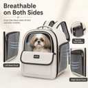 Cat Backpack Carrier,Clear Large Front Window,Pet Carrier Backpack for Cats & Small Dogs Up to 15 lbs,Breathable Side Mesh, Front & Side Access, Foldable for Travel Hiking, Vet Visits & Car Rides