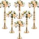 Sabary 6 Pcs Wedding Flower Stand Metal Flower Centerpieces Stand for Table Vase Arrangement Rack Candleholder for Wedding Reception Dinner Table Party Decor(20, 15, 13 In,Gold)