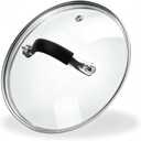 7 Inch Tempered Glass Lid, Steam Vented Cookware Cover, Dishwasher & Oven Safe up to 400F, Universal Replacement for Pans & Skillets, 304 Stainless Steel Rim with Arc Handle