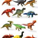 HAPTIME Plastic Assorted Mini Dinosaur Figures, Little Dinosaur Figurine, Small Dino Toy 1.5 inch - 3 inch, Great for Dino Cake Topper, Easter Eggs Filler, Pack of 12