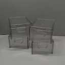 ZHIAI 4 Pack Clear Stackable Storage Drawer, Acrylic Drawer, Cosmetic Organizer, Plastic Organizer for Dresser, Under, Kitchen Cabinet, Pantry, Home Organization and Storage