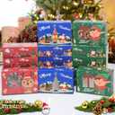SAITI 24 PCS Christmas Cookie Boxes Bakery Christmas Treat Boxes Christmas Cookie Tins with Lids Christmas Cookie Gift Baking Box for Gift Giving Holiday Party Food Packaging Containers 