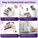 Mattress Vacuum Cleaner Cordless 16Kpa Bed Handheld Vacuum, Vacuum Cleaner with 253.7nm UV-C Light,HEPA Filter & Ultrasonic, Portable Vacuums for Bed Sofa Couch Crib Gifts for women men her white