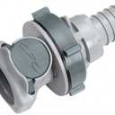 CPC (Colder) HFCD16812 Valved Bulkhead Panel Mount Hose Barb, PP, 3/8" Flow Size, 1/2" ID