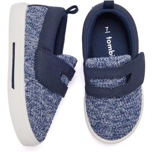 tombik Toddler Boys & Girls Boat Shoes Kids Canvas Sneakers (Toddler/Little Kid) (Navy White)