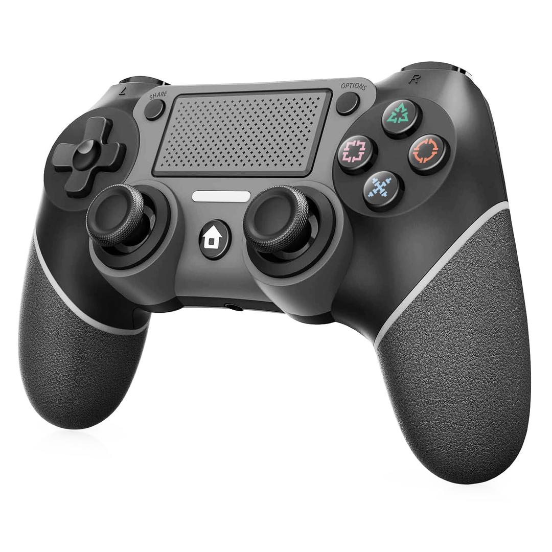 Wireless Controller For PS4, Black ps4 controller with Dual Vibration/ 6-Axis Motion Sensor/Audio Jack/Touch Pad/Share Button, Recharge Controller For PC, P-4 Accessories Perfect Adaptive Full Version 4/4 Pro/Slim.
