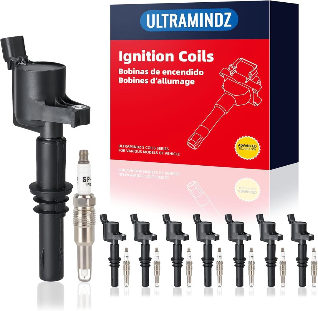 Ignition Coil Pack & Spark Plug for Ford 5.4L F150 2005 2006 2007 2008 Expedition 2005-2008 F250 F350 Super Duty 2005-2008 for Lincoln 5.4 Navigator 2005-2008 Mark LT 2006-2008 DG511 UF537 Set of 8