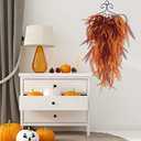 RECUTMS Fake Hanging Plants 4 Pcs Artificial Boston Ferns for Outdoors UV Resistant Draping Faux Greenery Plastic Decorative Vines for Bedroom Wall Garden Wedding Indoor (Brown)