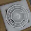Octagon Ceramic Plant Pots - Indoor White Flower Planter Set with Drainage Holes, 6.5+5.5+4.5 Inch, Modern Decorative Planter Pots for Indoor Plants, Home Decor, Ideal Gifts for Women, Set of 3