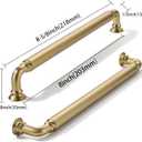 khtumeware 10-Pack Champagne Bronze Heavy-Duty Solid Cabinet Pulls, 8 Inch (203mm) Hole Center, Satin Brass Drawer Pulls, Cabinet Hardware, Suitable for Kitchen Cabinets, Bathrooms and Dressers
