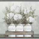 Stupell Industries 'Pristine Hydrangea Bouquet Sentiments', Framed Giclee Art, Black, 20 x 16 Inches, Easy to Hang and Sturdy, Made in USA, by Dogwood Portfolio