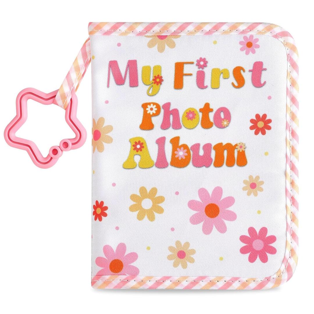 Baby's My First Family Album Soft Photo Cloth Book Groovy Flower My First Book of Photos Retro Boho Baby Memory Album Gift Holds 4x6 Pictures for Babies Newborn Toddler & Kids Baby Shower