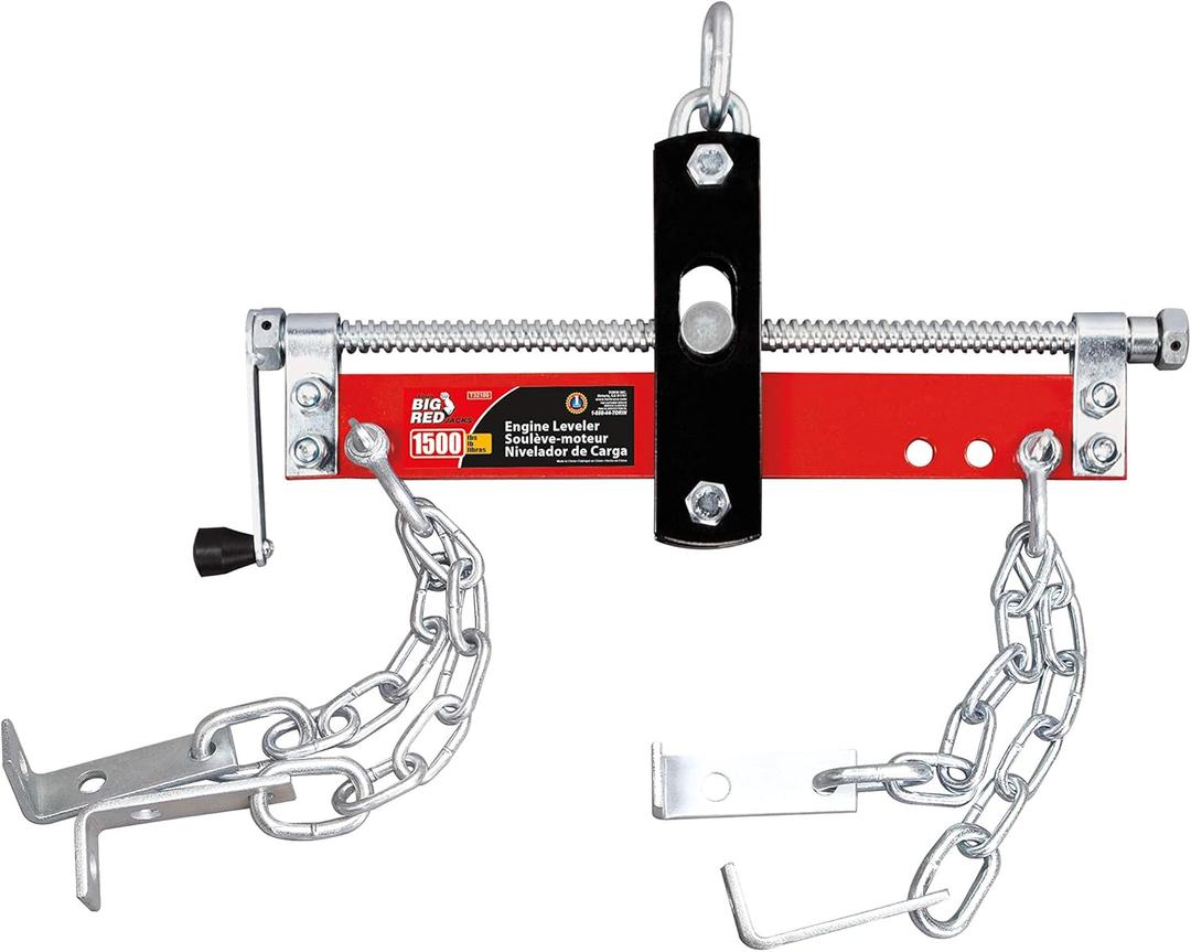 BIG RED T32100 Torin Engine Hoist Shop Crane Accessory: Steel 3 Position Engine Leveler with Adjustable Handle, 3/4 Ton (1,500 lb) Capacity, Red