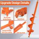 4"x24" Auger Drill Bit for Planting Heavy Duty Garden Auger Post Hole Digger with Spiral Double Blade & 3/8" Hex Drive for Fast Hole Drilling