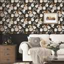 WESTICK Dark Moody Flower Wallpaper 17.5"x100" Self Adhesive Waterproof for Bedroom Cabinets Walls Vintage Botanical Wallpaper