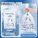 Honoson 100 Pcs 10 lb Plastic Ice Storage Bag with Cotton Drawstring Closure for BBQs, Camping, Food Stalls Refillable Clear Ice Pouch Bags for Freezer Takeaway(Polar Bear)