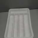 Aujen Silverware Organizer - Expandable Kitchen Drawer Organizer, Adjustable Utensil Organizer, Cutlery Tray for Forks, Knives, Multipurpose Kitchen Organizers and Storage Solution, White, Medium