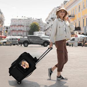 EliteField Deluxe Rolling Backpack Dog & Cat Carrier, 18.0"L x 13.5"W x 9.0"H