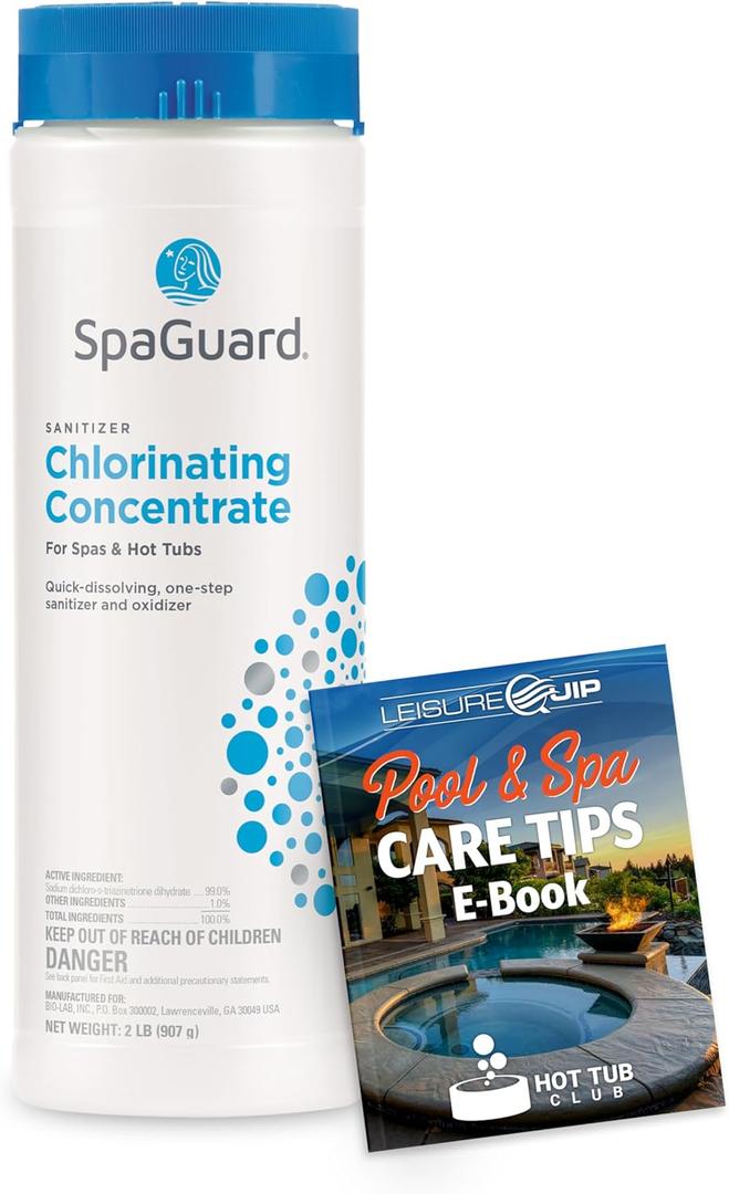 SpaGuard Chlorinating Concentrate 2lb Granular Spa Chlorine with LeisureQuip Hot Tub Care Ebook - Spa Care Chemicals