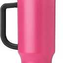 Owala Stainless Steel Triple Layer Insulated Travel Tumbler with Spill Resistant Lid, Straw, and Carry Handle, BPA Free, 40 oz, Dusty Pink