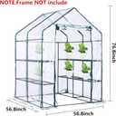 Walk-in Greenhouse Replacement Cover with Roll-Up Zipper Door -56 x 56 x 76 Inch PVC Greenhouse Cover for Outdoor Plant Gardening Plants Cold Frost Protection Wind Rain Proof (Frame Not Include)