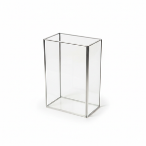 10.8 Glass Jewelry Box Gold Card Box with Hinged Lid, Gold Keepsake Box for Storage Wedding Card, Trinkets, Photo and More, Cute Glass Box for Women and Girl,Vintage (Large, Glod / Transparent)