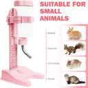 VANNON Pet Standing Water Dispenser Top Fill Dog Water Bottle Dispenser with Stand Leakproof Pet Slow Water Bottle for Small Animals, 13oz, BPA Free, Adjustable Height, Pink