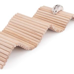 Niteangel Hamster Climbing Ladder Wooden Suspension Bridge for Guinea Pigs Rats Hedgehog Gerbils Mouse Sugar Glider and Other Small Animals (Large) (26.4 x 7.9")